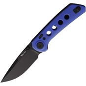 Reate 142 PL-XT Black Pivot Lock Knife Blue Handles