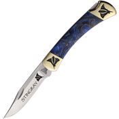 Yellowhorse 438 Stingray Custom Buck 110 Lockback Knife Blue Foil Carbon Fiber Handles