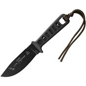 TOPS TLT02 Black Lite Trekker Fixed Blade Knife Black Handles