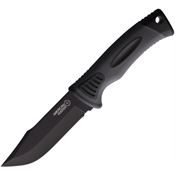 American Hunter 031 Black Fixed Blade Knife Black/Gray Handles