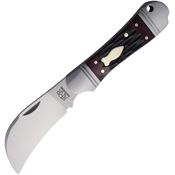 Rough Rider R038 Hawkbill Knife Red Bone Handles