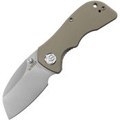 Kubey 180B Karaji Linerlock Knife Sheepfoot Tan Handles