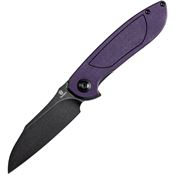 Tenable 1040A4 Prometheus Black Stonewash Linerlock Knife Purple/Black Handles
