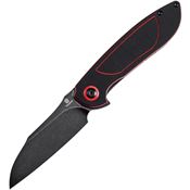 Tenable 1040A1 Prometheus Black Stonewash Linerlock Knife Black/Red Handles