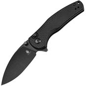 Kizer 3669A2 Mini Grouper Black Stonewash Button Lock Knife Black Handles