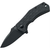 Fox 540B Italicus Black Linerlock Knife Black Handles