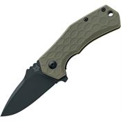 Fox 540OD Italicus Black Linerlock Knife OD Green Handles