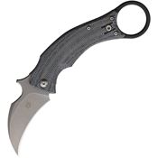 Fox 591MB Bastinelli BlackBird Stonewash Karambit Knife Black Handles