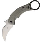 Fox 591MOD Bastinelli BlackBird Stonewash Karambit Knife Green Handles