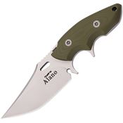 Hydra 18SAG Alano Sand Blasted Fixed Blade Knife Green Handles