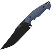 Hydra 17BLB Legio IX Black Fixed Blade Knife Blue Handles