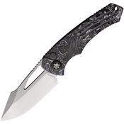 Heretic 0462AWTCC Pariah Stonewash Button Lock Knife White Camo Handles