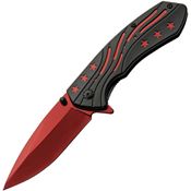 Rite Edge 300600RD Red Stars Linerlock Knife Black/Red Handles