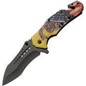 Rite Edge 300599YW Don't Tread Black Linerlock Knife Black Handles