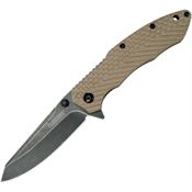 Kershaw 1308TANBWX Brookside Black Assist Open Linerlock Knife Tan Handles