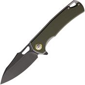 Rough Rider 2597 Black Stonewash Linerlock Knife Green Micarta Handles