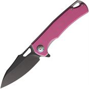 Rough Rider 2598 Black Stonewash Linerlock Knife Pink G10 Handles