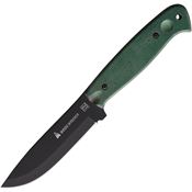 FH BC001 Wood Wrecker Black Fixed Blade Knife Green Handles