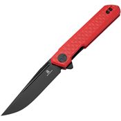 Bestech MK03N Mini Dundee Black Linerlock Knife Red Handles