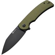 SenCut 230641 Omniform Black Linerlock Knife OD Green Handles