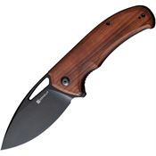 SenCut 230144 Phantara Black Stonewash Linerlock Knife Wood Handles