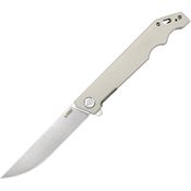 Kubey 253G Pylades Stonewash Linerlock Knife Ivory Handles