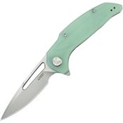 Kubey 372B Nautilus Stonewash Linerlock Knife Jade Handles