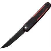 Civivi 230151 KwaiQ Black Stonewash Linerlock Knife Burgundy Handles