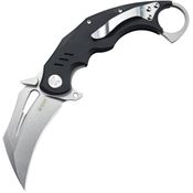 Kubey 261A Wrath Stonewash Karambit Linerlock Knife Black Handles