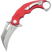 Kubey 261D Wrath Stonewash Karambit Linerlock Knife Red Handles