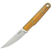 Kubey 355C JL Fixie Stonewash Fixed Blade Knife Ultem Handles