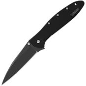 Kershaw 1660H3 Leek Black Framelock Knife Black Handles