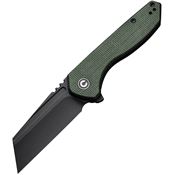 Civivi 230363 ExOne Black Stonewash Linerlock Knife Green Micarta Handles