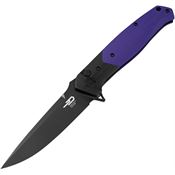 Bestech G62C Swordfish Black Stonewash Button Lock Knife Purple Handles