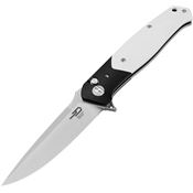 Bestech G62B Swordfish Button Lock Knife Black/White Handles