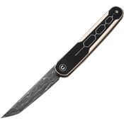 Civivi 23015DS1 KwaiQ Damascus Linerlock Knife Ivory/Black Handles