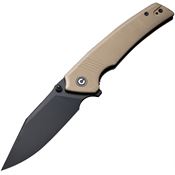 Civivi 230273 Tranquil Black Linerlock Knife Tan Handles