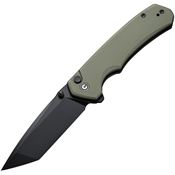 Civivi 19059C2 Brazen Black Stonewash Tanto Button Lock Knife OD Green Handles