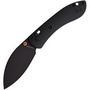 Vosteed A0214 Mini Nightshade Black Stonewash Crossbar Lock Knife Black Handles