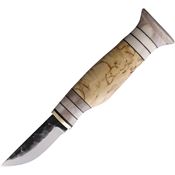 Wood Jewel 23LUX62 Luxury Fixed Blade Knife Curly Birch/Antler Handles