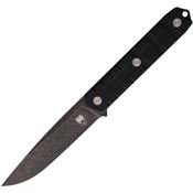 Cobratec TOWBLKDNS Outdoor Warrior Black Stonewash Fixed Blade Knife Black Handles