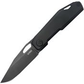 Kubey 340D Verijero Black Stonewash Framelock Knife Ti Black Handles