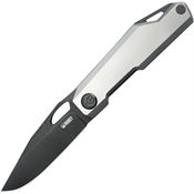 Kubey 340B Verijero Black Stonewash Framelock Knife Ti Gray Handles