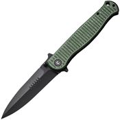 Civivi 230253 RS71 Black Stonewash Linerlock Knife Green Micarta Handles