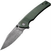 Civivi 23027DS1 Tranquil Damascus Linerlock Knife Green Handles