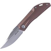 Real Steel 7042 Ventus Stonewash Slip Joint Knife Bronze Stonewash Ti Handles