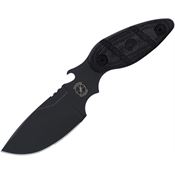 Sniper Bladeworks 010 Black Skinner Fixed Blade Knife Black/Black Handles