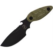 Sniper Bladeworks 012 Black Skinner Fixed Blade Knife Black/OD Handles