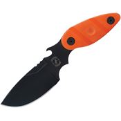 Sniper Bladeworks 014 Black Skinner Fixed Blade Knife Black/Orange Handles