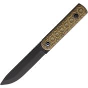 Jason Perry 204MODG Puukko Black Fixed Blade Knife OD Green Handles